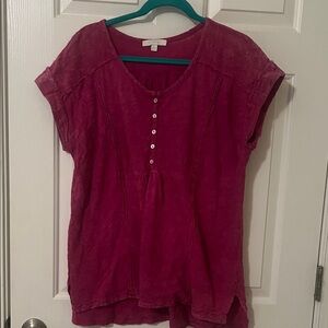 Elegant Fuchsia Button-Down Blouse